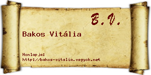 Bakos Vitália névjegykártya